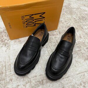 Miz Mooz Shoes Womens Size 11 Black Toni Lug Sole Platform Penny Loafers EU 42